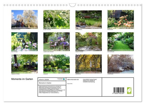 Produktbild: Momente im Garten (Wandkalender 2027 DIN A3 quer), CALVENDO Monatskalender