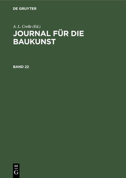 Produktbild: Journal f&uuml;r die Baukunst. Band 22