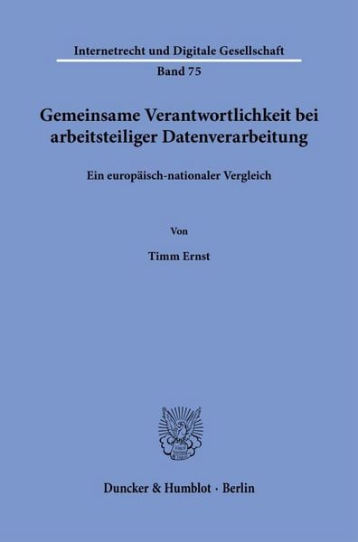 Produktbild: Gemeinsame Verantwortlichkeit bei arbeitsteiliger Datenverarbeitung
