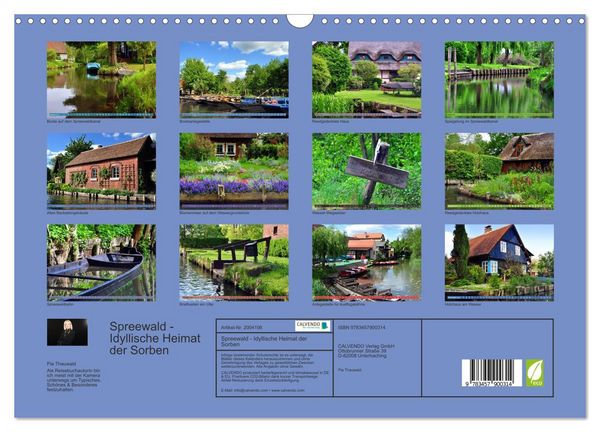 Produktbild: Spreewald - Idyllische Heimat der Sorben (Wandkalender 2026 DIN A3 quer), CALVENDO Monatskalender