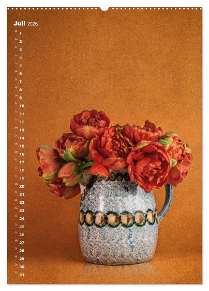 Produktbild: Blumenschmuck in Bunzlau Keramik (Wandkalender 2026 DIN A2 hoch), CALVENDO Monatskalender