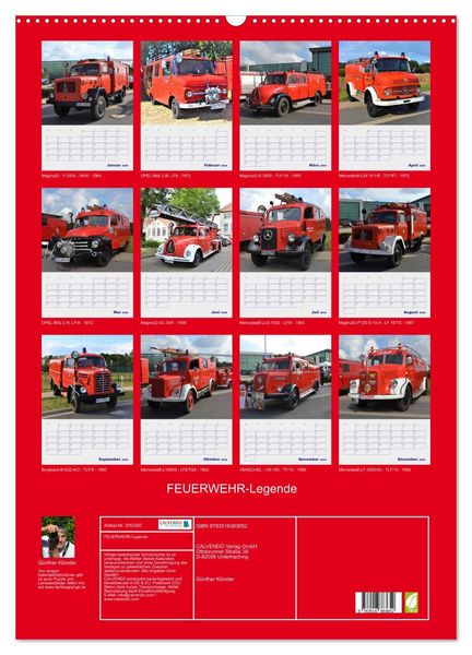 Produktbild: FEUERWEHR-Legende (Wandkalender 2026 DIN A2 hoch), CALVENDO Monatskalender