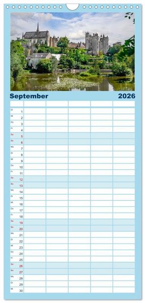 Produktbild: Familienplaner 2026 - Ch&acirc;teaux. Im Tal der Loire mit 5 Spalten (Wandkalender, 21 x 45 cm) CALVENDO