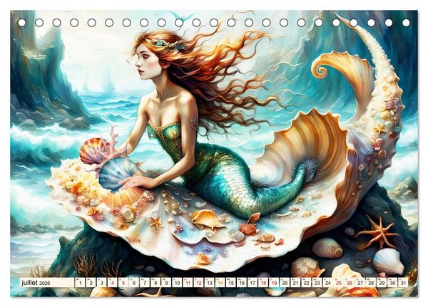 Produktbild: La muse de Pos&eacute;idon (Calendrier de bureau 2026 DIN A5 vertical), CALVENDO calendrier mensuel
