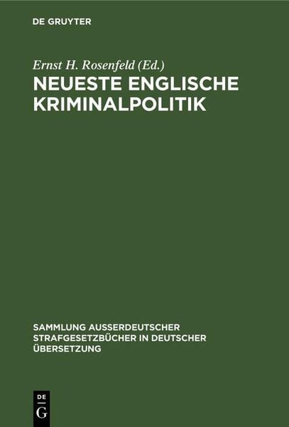 Produktbild: Neueste Englische Kriminalpolitik