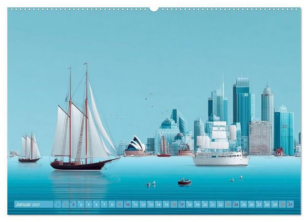 Produktbild: Hafenpoesie (Wandkalender 2027 DIN A2 quer), CALVENDO Monatskalender