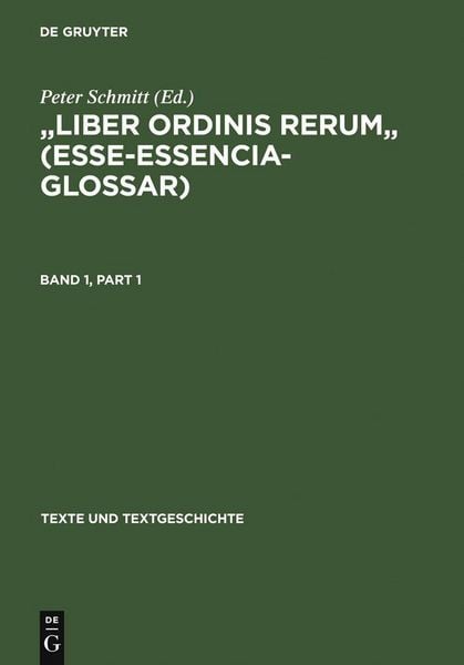Produktbild: "Liber ordinis rerum" (Esse-Essencia-Glossar)