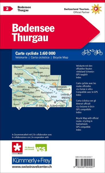 KuF Schweiz Radkarte 02 Bodensee - Thurgau 1 : 60 000