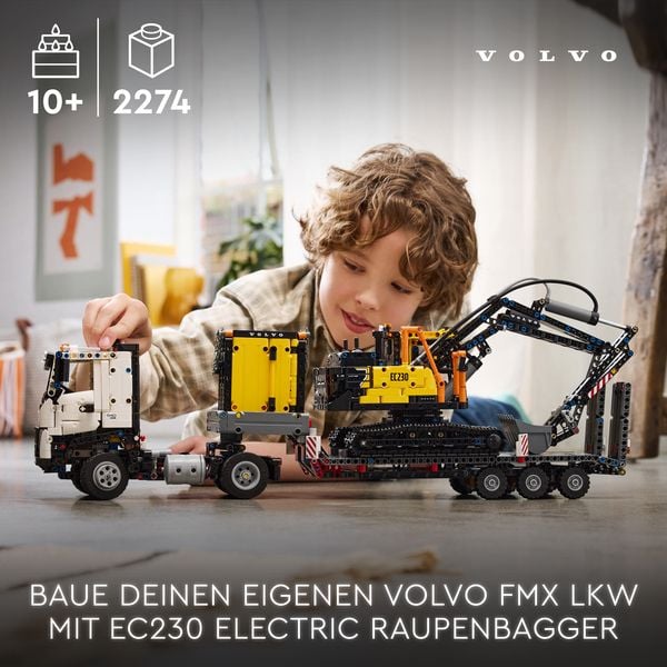 Produktbild: LEGO Technic Volvo FMX LKW mit EC230 Electric Raupenbagger, Bauset 42175