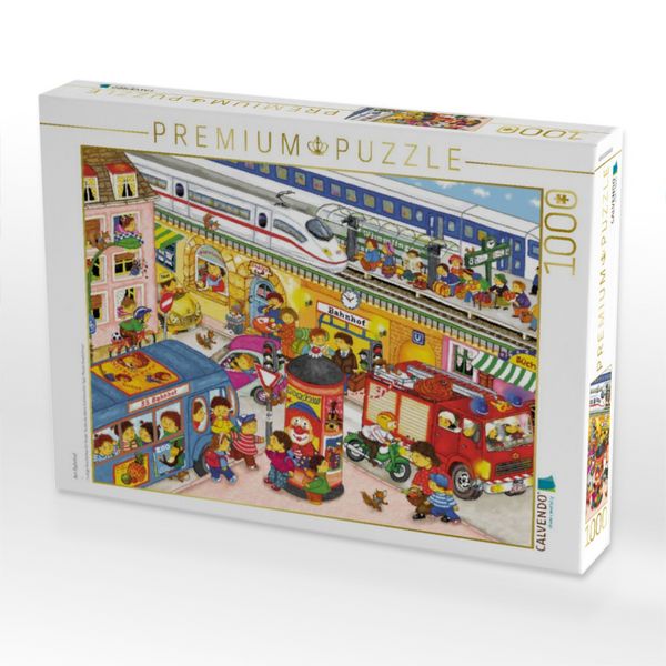 Produktbild: CALVENDO Puzzle Am Bahnhof | 1000 Teile Lege-Gr&ouml;&szlig;e 64x48cm Foto-Puzzle f&uuml;r gl&uuml;ckliche Stunden