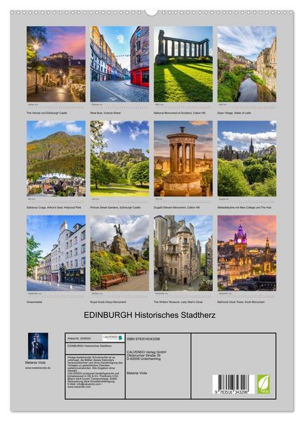 Produktbild: EDINBURGH Historisches Stadtherz (hochwertiger Premium Wandkalender 2026 DIN A2 hoch), Kunstdruck in Hochglanz