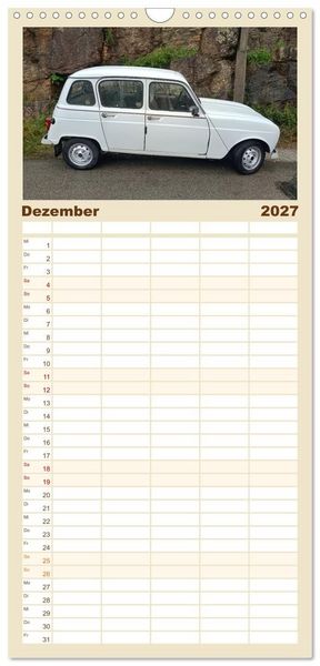 Produktbild: Familienplaner 2027 - Kultauto aus Frankreich - Renault 4 mit 5 Spalten (Wandkalender, 21 x 45 cm) CALVENDO
