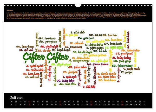 Produktbild: Sprachkalender T&uuml;rkisch-Deutsch (Wandkalender 2026 DIN A3 quer), CALVENDO Monatskalender