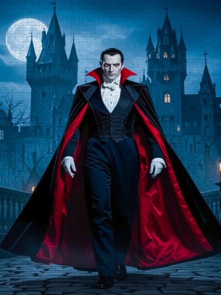 Produktbild: CALVENDO Puzzle Dracula, der adlige Vampir | 1000 Teile Lege-Gr&ouml;&szlig;e 64x48cm Foto-Puzzle f&uuml;r gl&uuml;ckliche Stunden