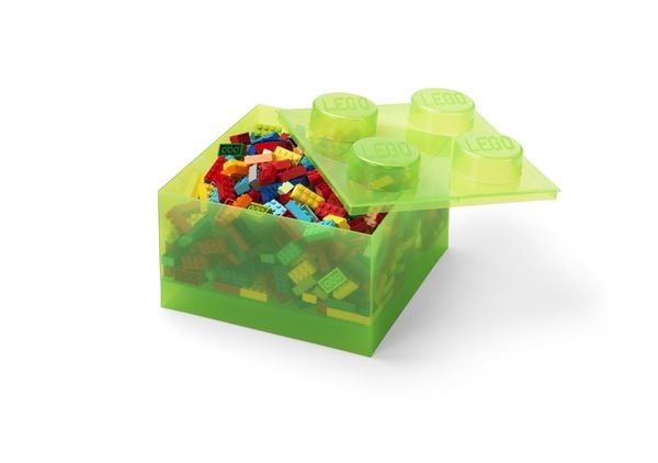Produktbild: LEGO&reg; Aufbewahrungsstein 4 Noppen Top Lid Gr&uuml;n transparent Gr&uuml;n transparent
