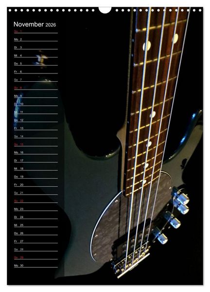 Produktbild: ROCKGITARREN in Szene gesetzt / Geburtstagskalender (Wandkalender 2026 DIN A3 hoch), CALVENDO Monatskalender