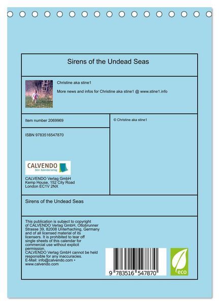 Produktbild: Sirens of the Undead Seas (Desk Calendar 2026 DIN A5 portrait), CALVENDO 12 Month DeskCalendar