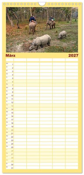 Produktbild: Familienplaner 2027 - Einzigartiges NEPAL mit 5 Spalten (Wandkalender, 21 x 45 cm) CALVENDO