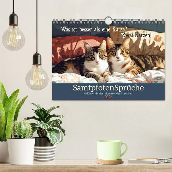 Produktbild: Samtpfotenspr&uuml;che (Wandkalender 2026 DIN A4 quer), CALVENDO Monatskalender