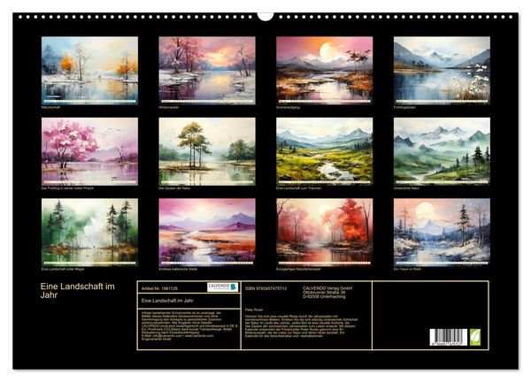 Produktbild: Eine Landschaft im Jahr (Wandkalender 2026 DIN A2 quer), CALVENDO Monatskalender