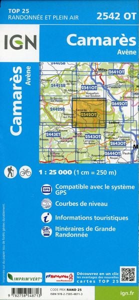 Produktbild: Camar&egrave;s. Av&egrave;ne 1:25 000