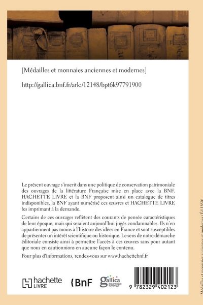Produktbild: M&eacute;dailles Et Monnaies Anciennes Et Modernes
