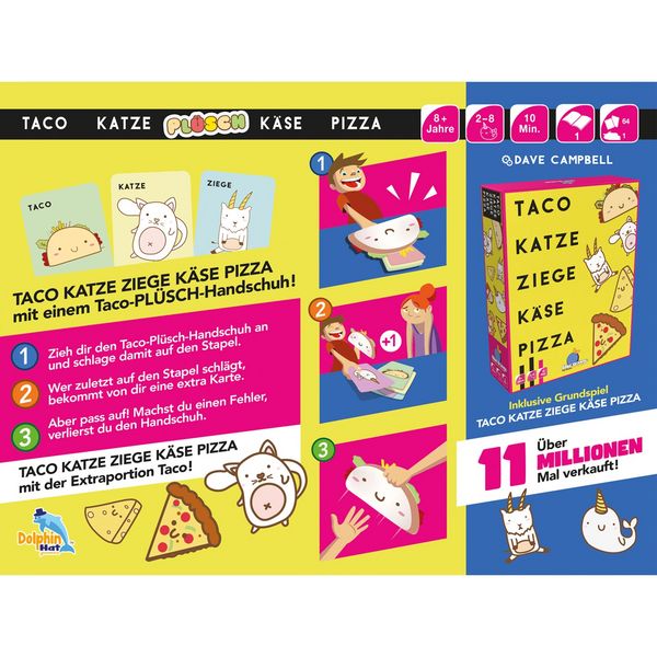 Produktbild: Blue Orange - Taco Katze: Pl&uuml;sch K&auml;se Pizza, Partyspiel