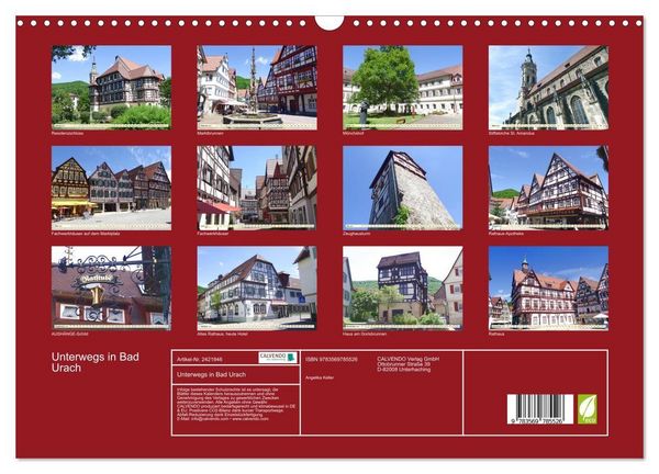 Produktbild: Unterwegs in Bad Urach (Wandkalender 2027 DIN A3 quer), CALVENDO Monatskalender