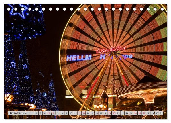 Produktbild: Es wird Nacht in Duisburg (Tischkalender 2026 DIN A5 quer), CALVENDO Monatskalender