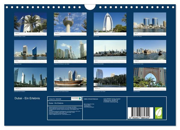 Produktbild: Dubai - Ein Erlebnis (Wandkalender 2026 DIN A4 quer), CALVENDO Monatskalender