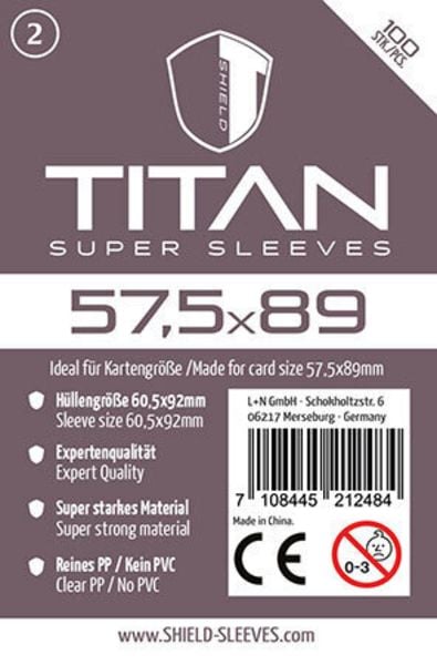 Shield Titan 2: Kartenhüllen für Karten bis 57,5 × 89 mm
