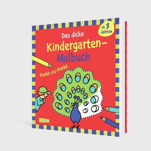 Produktbild: Ausmalbilder f&uuml;r Kita-Kinder: Das dicke Kindergarten-Malbuch: Punkt-zu-Punkt