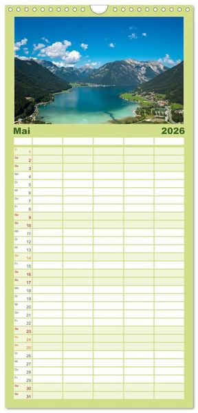 Produktbild: Familienplaner 2026 - ACHENSEE Impressionen mit 5 Spalten (Wandkalender, 21 x 45 cm) CALVENDO
