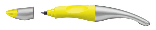 Produktbild: STABILO Tintenroller Rechtsh&auml;nder - EASYoriginal metallic neongelb - Einzelstift - blau (l&ouml;schbar) inkl. Patrone