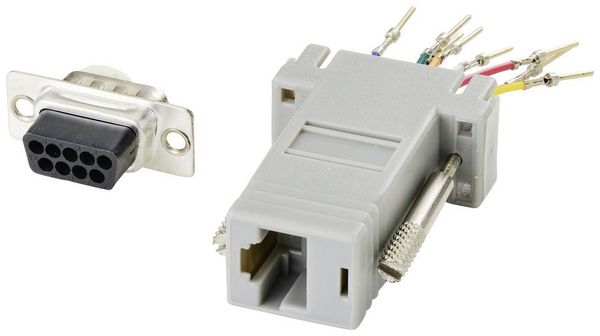 Produktbild: TRU COMPONENTS D-SUB Adapter D-SUB-Stecker 9pol. - RJ45-Buchse 1St.