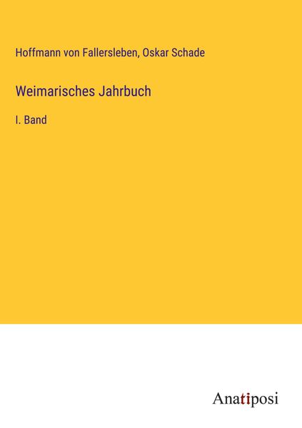 Produktbild: Weimarisches Jahrbuch