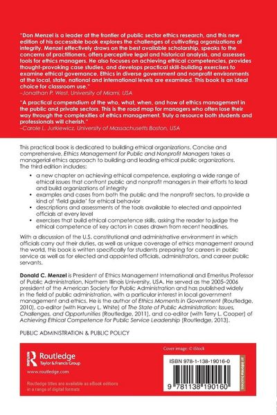 Produktbild: Ethics Management for Public and Nonprofit Managers