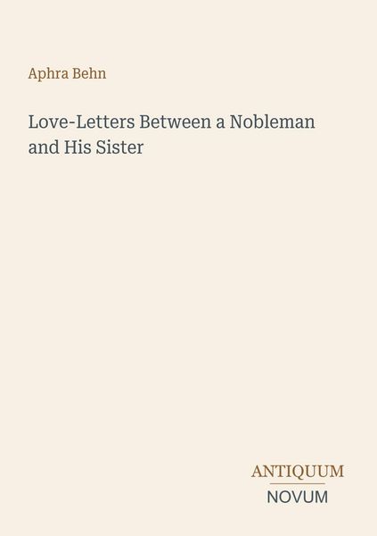 Produktbild: Love-Letters Between a Nobleman and His Sister