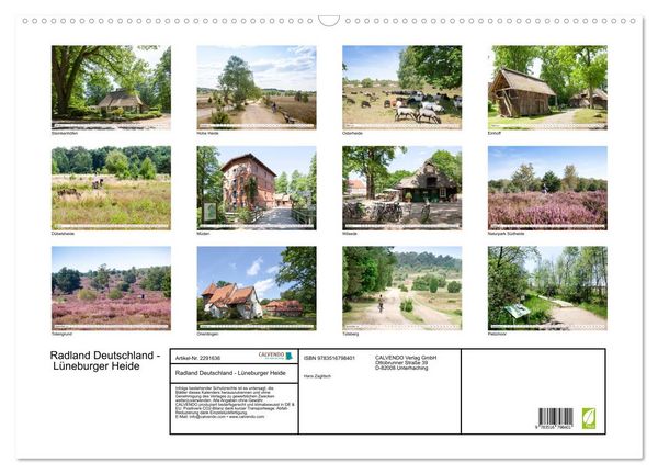 Produktbild: Radland Deutschland - L&uuml;neburger Heide (Wandkalender 2027 DIN A2 quer), CALVENDO Monatskalender