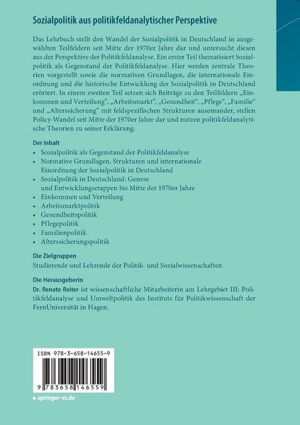 Produktbild: Sozialpolitik aus politikfeldanalytischer Perspektive