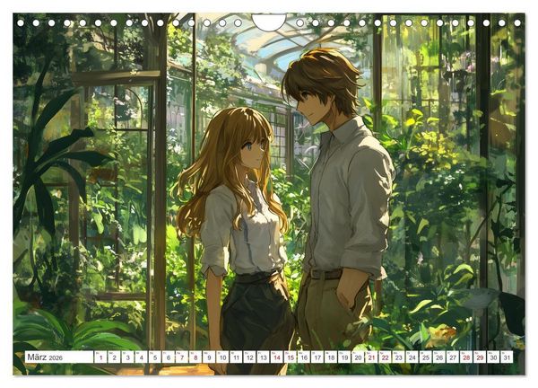 Produktbild: Das Jahr der Liebe: Verliebte P&auml;rchen im Manga-Stil (Wandkalender 2026 DIN A4 quer), CALVENDO Monatskalender