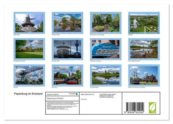 Produktbild: Papenburg im Emsland (Wandkalender 2026 DIN A4 quer), CALVENDO Monatskalender