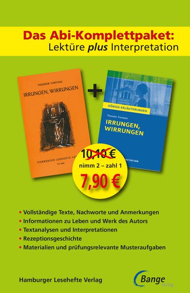 Irrungen, Wirrungen -  Lektüre plus Interpretation: Königs Erläuterung + kostenlosem Hamburger Leseheft von Theodor Fontane.