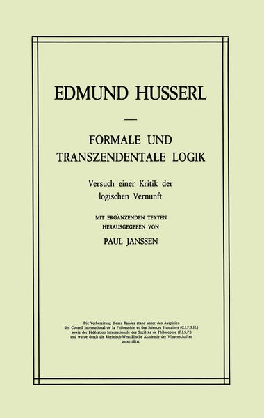 Produktbild: Formale und Transzendentale Logik