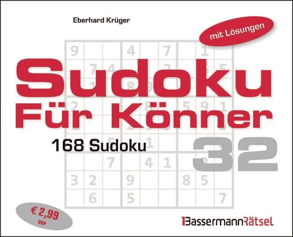 Sudoku für Könner 32, Taschenbuch von Eberhard Krüger, Bassermann, 978-3-8094-5105-1
