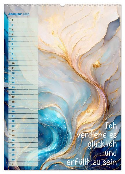 Produktbild: Der feminine Affirmationskalender (Wandkalender 2026 DIN A2 hoch), CALVENDO Monatskalender