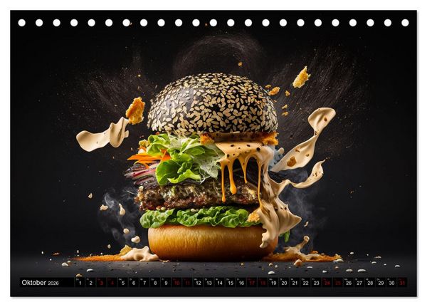 Produktbild: Burgerfood (Tischkalender 2026 DIN A5 quer), CALVENDO Monatskalender