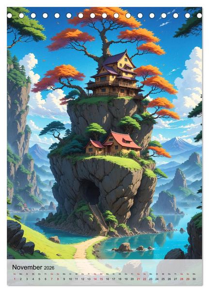 Produktbild: Fantastische Anime Welten (Tischkalender 2026 DIN A5 hoch), CALVENDO Monatskalender
