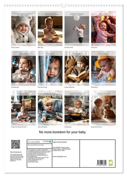 Produktbild: No more boredom for your baby (Wall Calendar 2026 DIN A2 portrait), CALVENDO 12 Month Wall Calendar