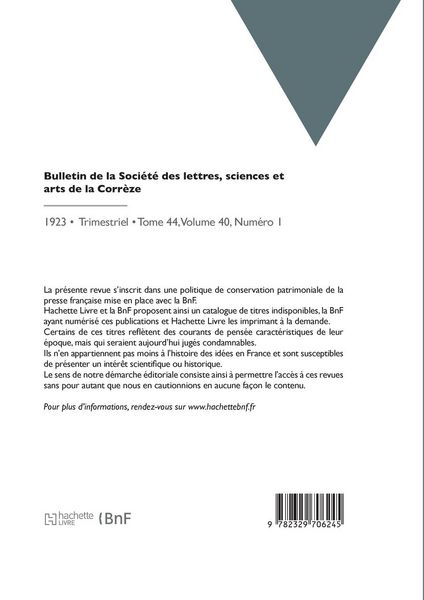Produktbild: Bulletin de la Soci&eacute;t&eacute; des lettres, sciences et arts de la Corr&egrave;ze